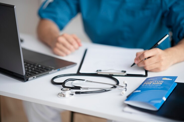 doctor writing