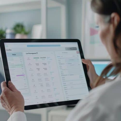 doctor looking in tablet